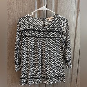Long sleeve black & white top XS